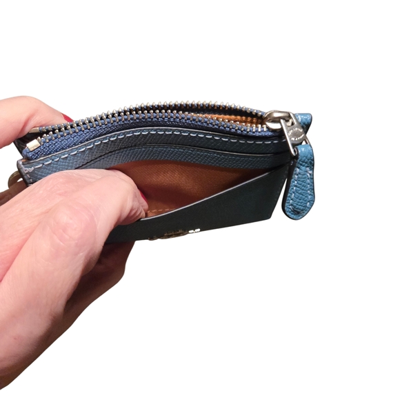 Coach Blue Leather Card Holder - Picture 7 of 9